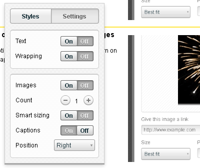 choose whether or not to include captions