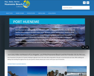 image of visithuenemebeach.com home page, WordPress website, maintenance & hosting