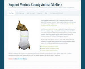 image of supportvcanimalshelters.com home page, WordPress website