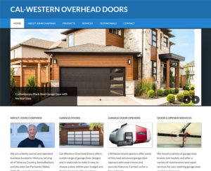 image of calwesterndoors.com home page