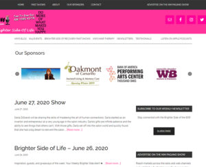 image of kimpaganoshow.com home page, custom WordPress website design & maintenance
