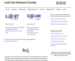 lostcatventuracounty.com home page