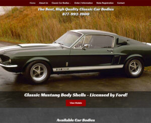 moonlightdrivesclassics.com home page, custom wordpress website