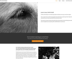 pets and grief space, membership website.