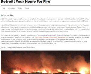 retrofit for fire website home page.
